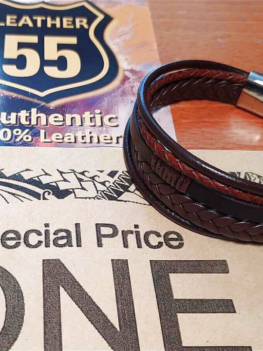 Leather 55 Ανδρικό Βραχιόλι από Δέρμα