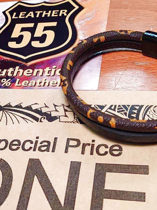 Leather 55 Ανδρικό Βραχιόλι από Δέρμα