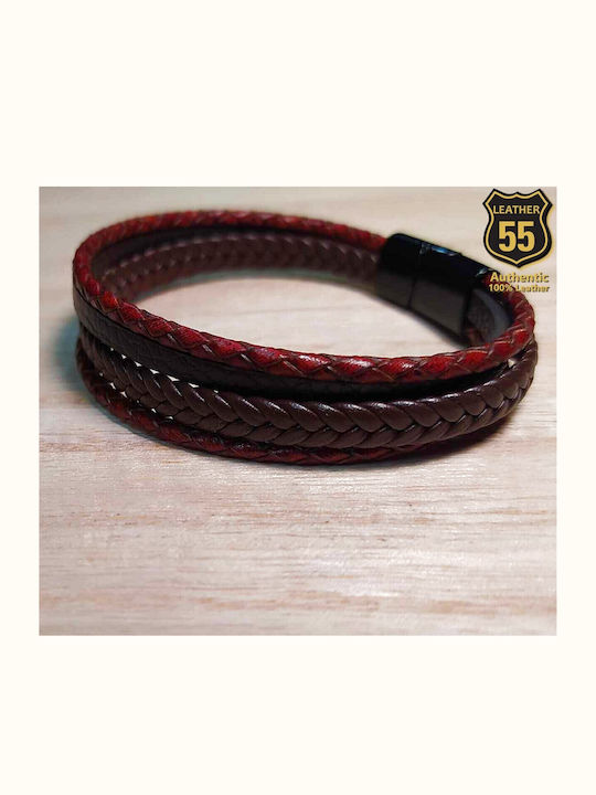 Leather 55 Ανδρικό Βραχιόλι από Δέρμα