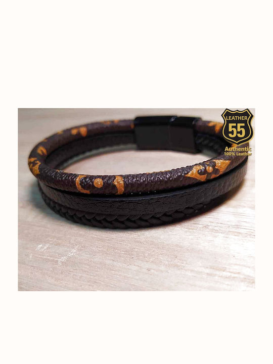 Leather 55 Ανδρικό Βραχιόλι από Δέρμα