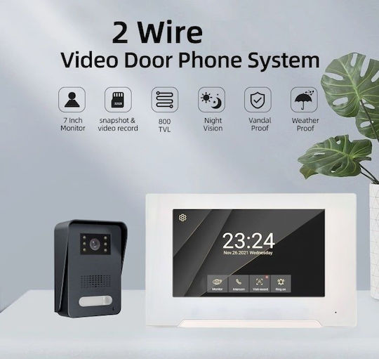 Joytimer Wireless Video Intercom Set Wi-Fi White