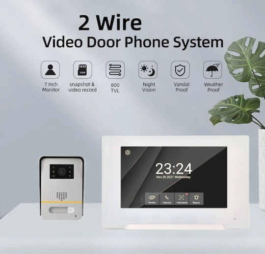Joytimer Wireless Video Intercom Set Wi-Fi White