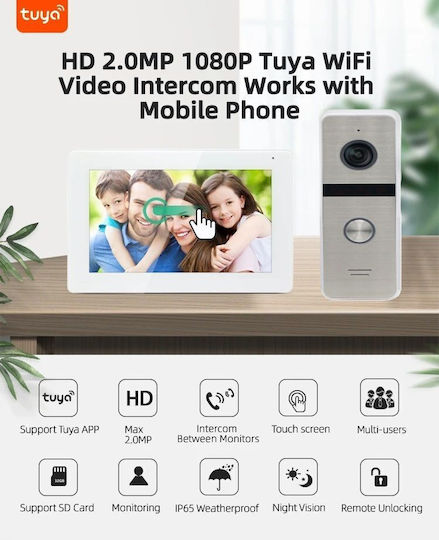 Joytimer Wireless Video Intercom Set Wi-Fi White