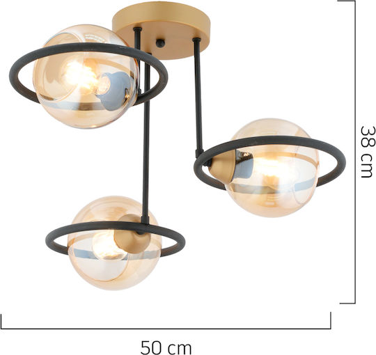 ArteLibre Caelum Pendant Light Black with Socket E27 50x38cm