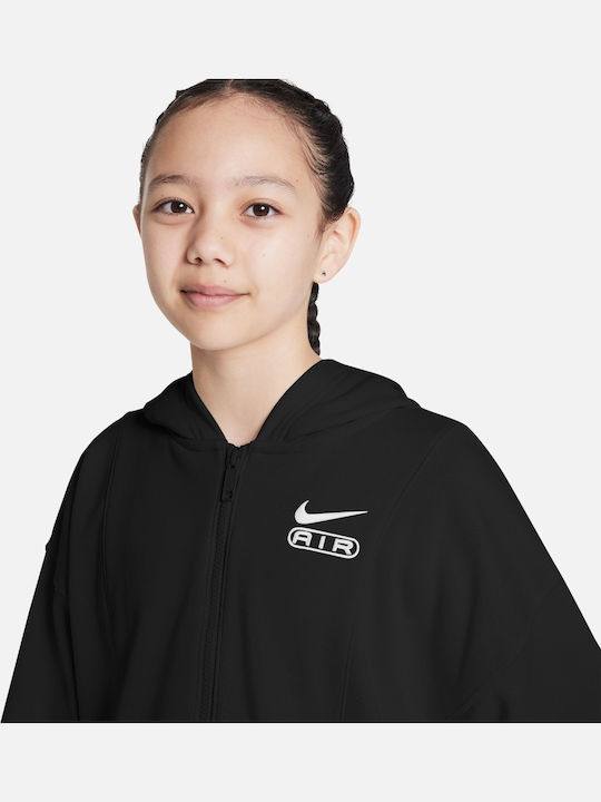 Kids Sweatshirt Cardigan With Hood And Pockets Black Nsw Air