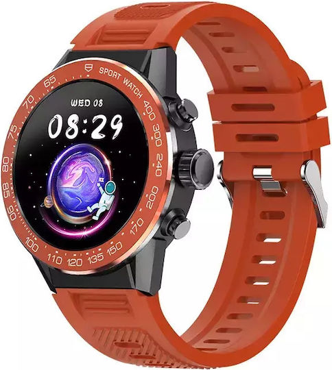 Nubi V35P Smartwatch με Παλμογράφο (Κόκκινο)