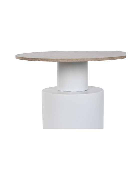 Round Wooden Side Table White L55xW55xH52.5cm