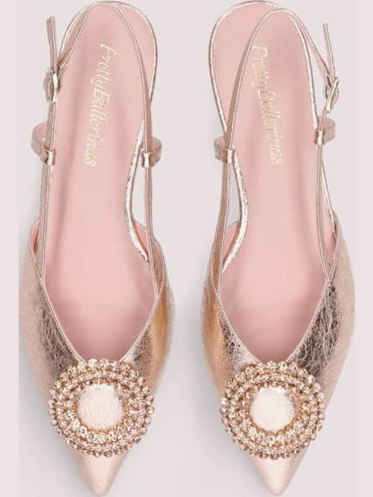 Clementine Leather Women's Ballerina Shoes Slingback in Pink Color