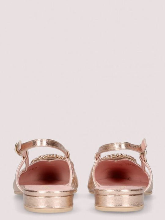 Clementine Leather Women's Ballerina Shoes Slingback in Pink Color