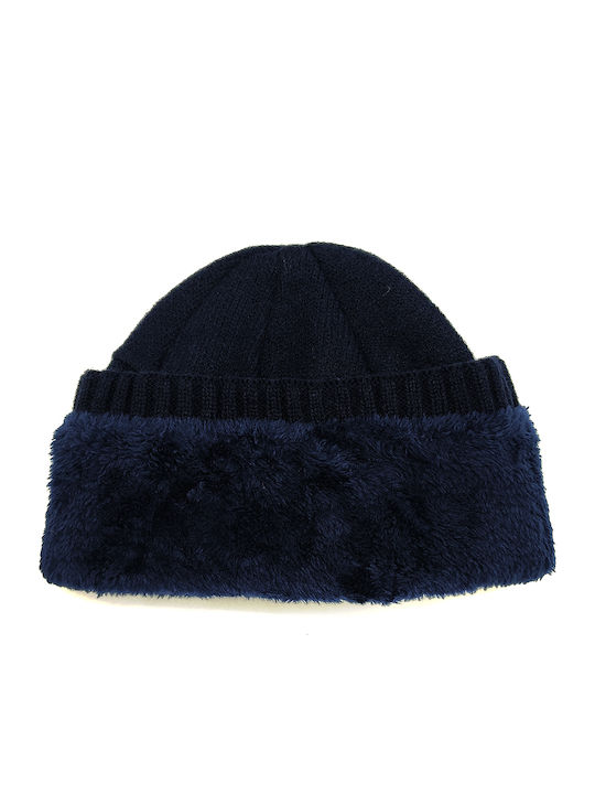 Beanie Unisex Σκούφος Πλεκτός σε Navy Μπλε χρώμα