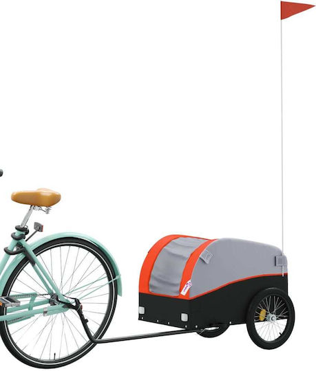 Vidaxl Anhänger Fahrradzubehör Schwarz Orange 30 Kilo Eisen