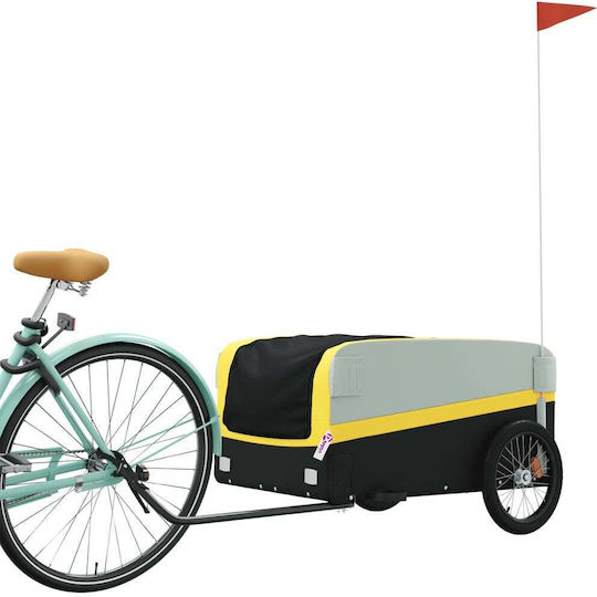 Vidaxl Bicycle Trailer Black Yellow 45 Kilograms Iron