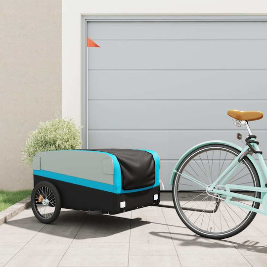 Vidaxl Anhänger Für Fahrräder Schwarze Blaue 45 Kilo Eisen