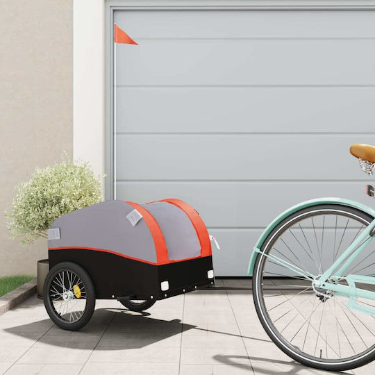 Vidaxl Anhänger Fahrradzubehör Schwarz Orange 30 Kilo Eisen
