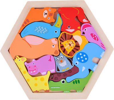 Wooden Kids Peg Puzzle 13pcs