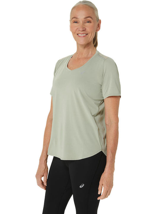 ASICS Women's Athletic T-shirt with V Neck GRN