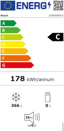 Bosch Όρθιος Καταψύκτης 366lt NoFrost