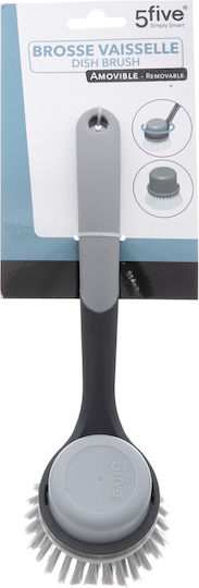 5Five 164749 Plastic Cleaning Brush with Handle Gray