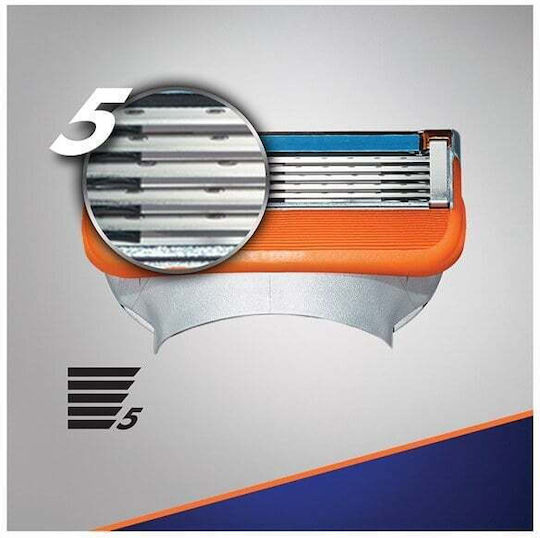Gillette Fusion5 Ανταλλακτικές Κεφαλές με 5 Λεπίδες & Λιπαντική Ταινία 8τμχ