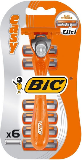 BIC 3Hybrid Razor pentru corp cu Capete de schimb 3 lame și bandă lubrifiantă 6buc
