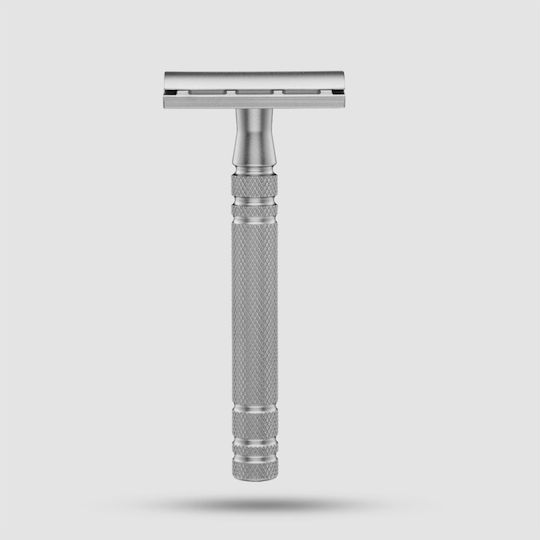 Feather All Stainless Steel Double-Edge AS-D2S Ξυραφάκι Ασφαλείας Ανοιχτού Τύπου για Ευαίσθητες Επιδερμίδες με Βάση