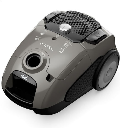 Tesla BG300G Ηλεκτρική Σκούπα 800W με Σακούλα 3.5lt Γκρι
