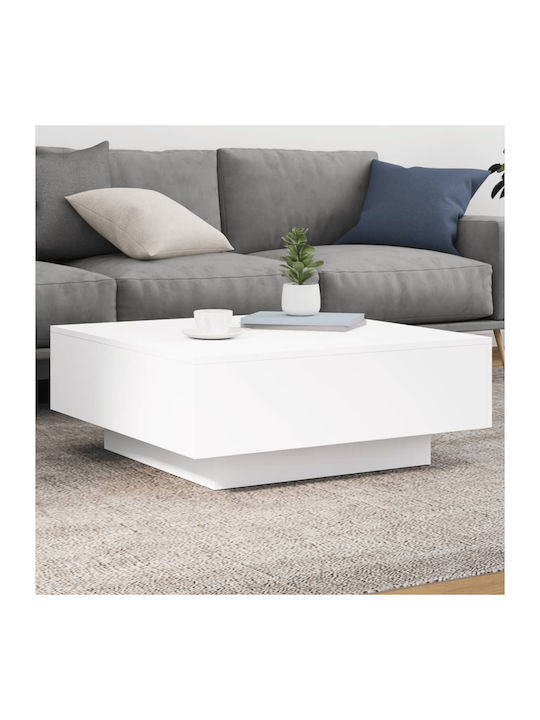 Square Wooden Coffee Table White L80xW80xH31cm