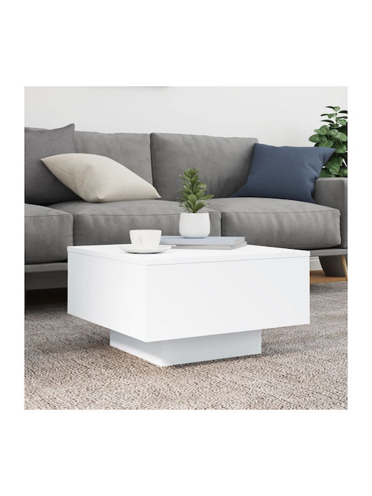 Square Wooden Side Table White L55xW55xH31cm