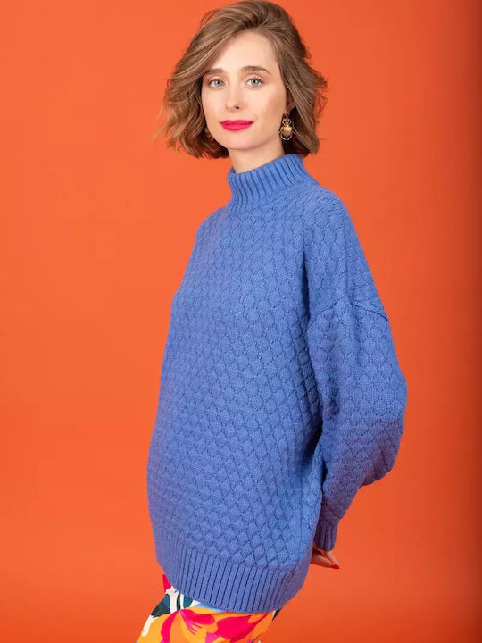 Chaton Women's Long Sleeve Sweater Woolen Purple