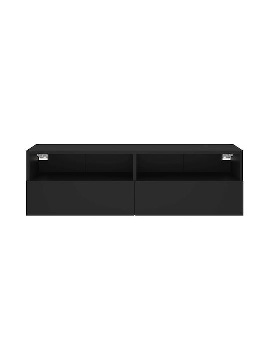 TV Stand Wooden Black Velvet-Black Metal L100xW30xH30cm