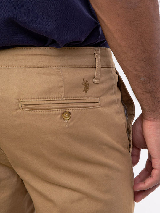 U.S. Polo Assn. Ανδρικό Παντελόνι σε Slim Εφαρμογή Μπεζ