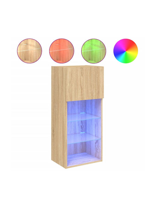 Hanging Living Room Cabinet made of Particle Board with Lighting Sonoma Oak 40.5x30x90cm