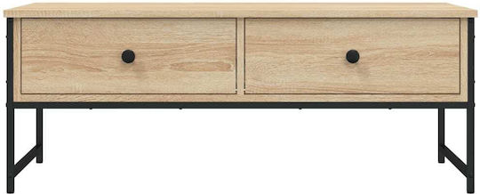 Rectangular Central Wooden Coffee Table with Drawers Sonoma Oak M101xW49xH39.5cm