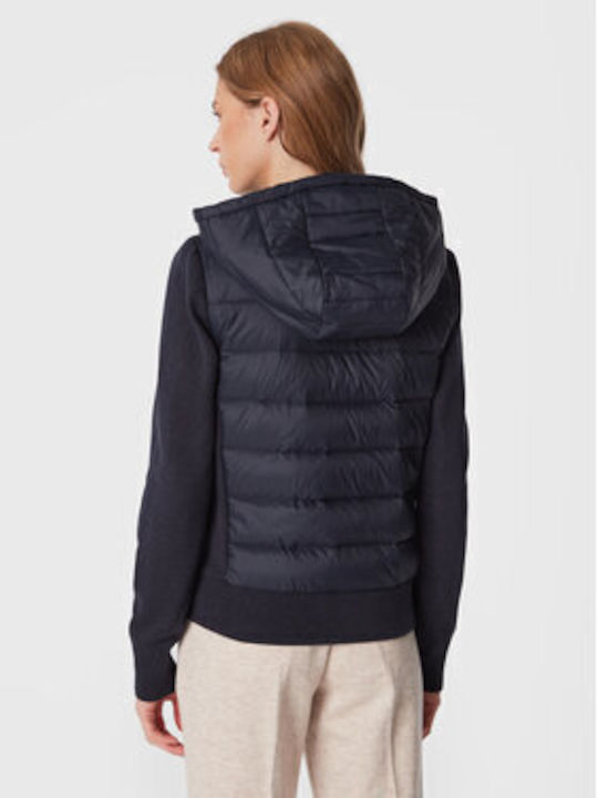 Tommy Hilfiger Women's Short Puffer Jacket for Winter with Hood Σκούρο μπλε.