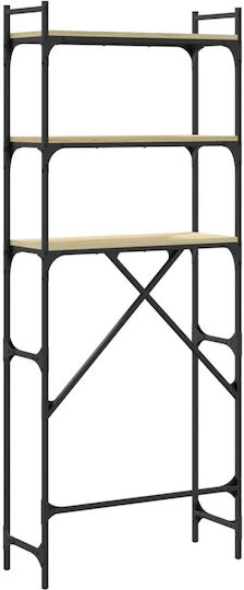 vidaXL Rafturi de baie Raft Baie Lemn cu 3 Rafturi 67x25x163cm Albastră