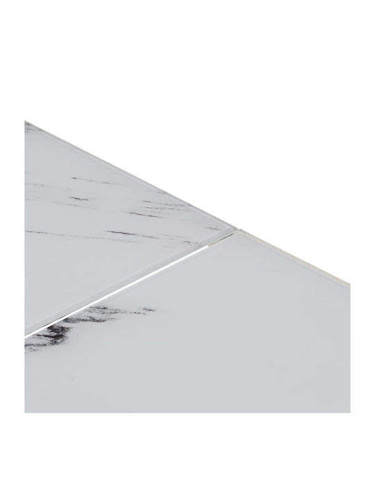 Square Central Glass Coffee Table Silver 80xWidth 80xHeight 40 cm