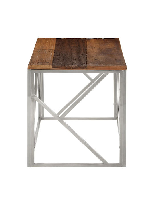 Rectangular Central Coffee Table Made of Solid Wood Silver M110xW45xH45cm