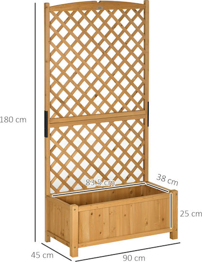 Outsunny Γλάστρα Ξύλινη Κίτρινη 90x45x180εκ.