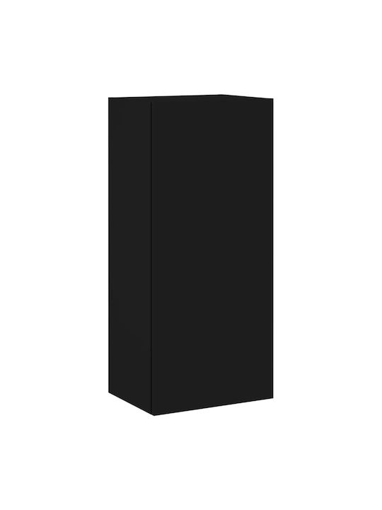 Cabinet Wall Black Velvet-Black Metal 40.5x30x90cm