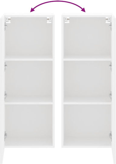 Hängeschrank fürs Wohnzimmer aus Spanplatte Weiß 40,5 x 30 x 102 cm
