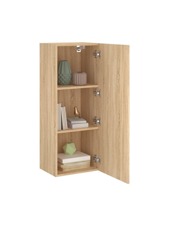 Wall-Mounted Living Room Cabinet made of Particle Board Sonoma Oak 40.5x30x102cm