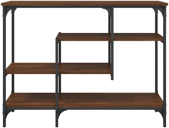 Console Table Wood & Metal Brown Oak L100xW35xH75cm