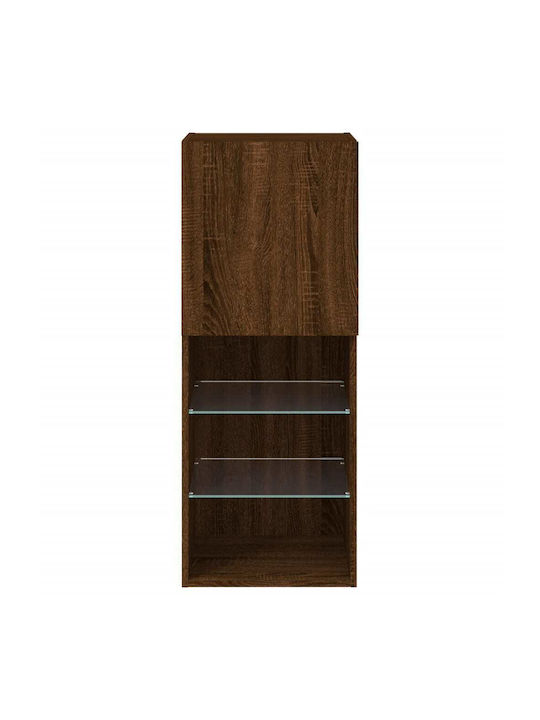 Dulap Pandantiv Pentru Sufragerie Din Placă Din Lemn Agregat Cu Iluminare Stejar Maro 40.5x30x102cm