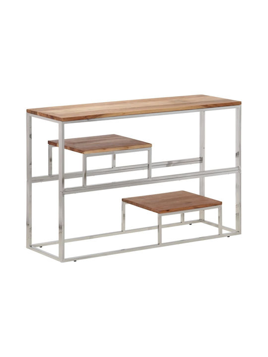 Console Table of Solid Wood & Metal Silver L110xW35xH70cm