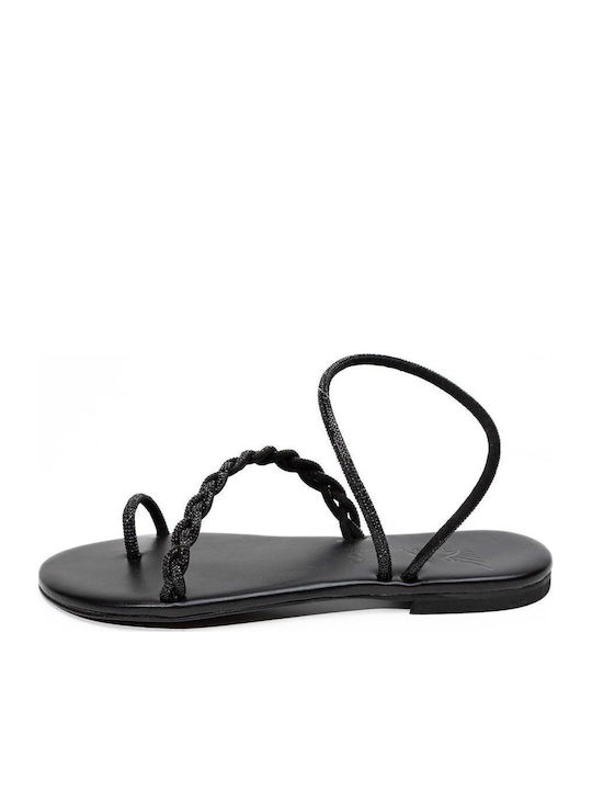 Sandale Casual Damă De Piele Negru