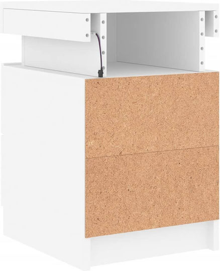Wooden White Bedside Table 35x39x55cm