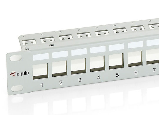 Equip Patch Panel Keystone για Rack 1U 19" cat6 Γκρι