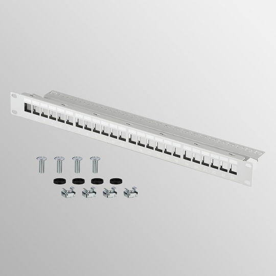 EFB Κάλυμμα Πάνελ για Rack 1U 19" 24 Θυρών Γκρι