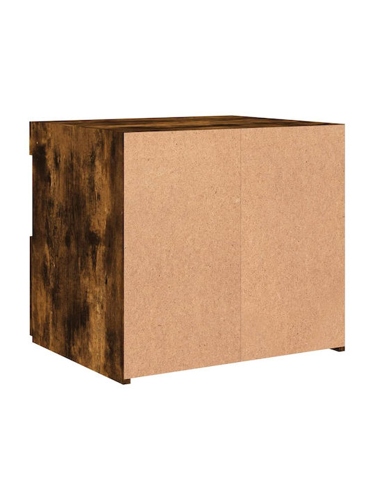 Κομοδίνο Ξύλινο Καπνιστή Δρυς 50x40x45cm