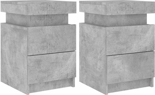 Nachttische Grey Concrete 2Stück 35x39x55cm